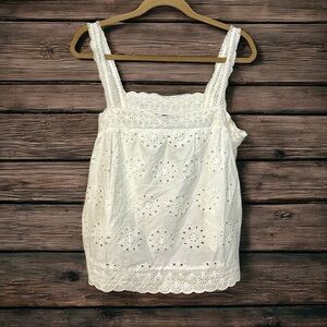 New women’s asos design off white eyelit tank top